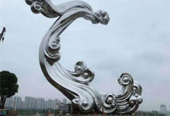 祥云雕塑批發，拉絲工藝，不銹鋼祥云雕塑承接