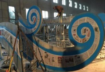 操場云朵雕塑，鏤空景觀雕塑，噴砂制造