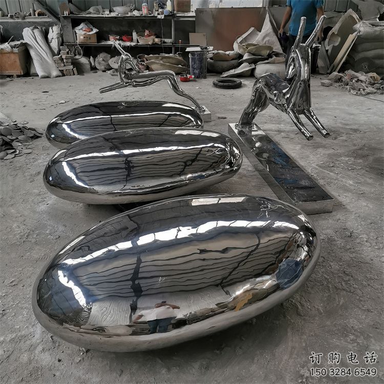 小區(qū)景觀石雕塑，拉絲景觀雕塑，抽象效果