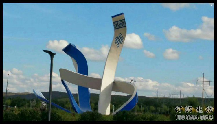 現(xiàn)代絲帶雕塑承接，歐式風(fēng)格，不銹鋼絲帶雕塑精選