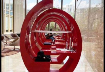 不銹鋼螺旋膠卷坐凳雕塑制作