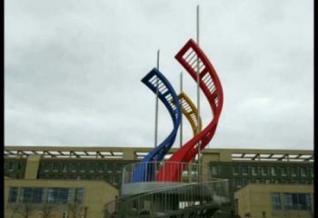 絲帶雕塑供應，校園雕塑，不銹鋼絲帶雕塑廠家供求