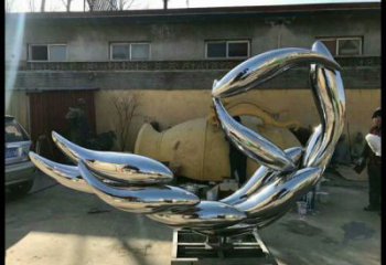 絲帶雕塑優(yōu)選，陸地擺件，藝術不銹鋼絲帶雕塑供應