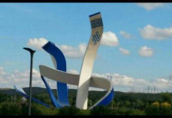 現(xiàn)代絲帶雕塑承接，歐式風格，不銹鋼絲帶雕塑精選