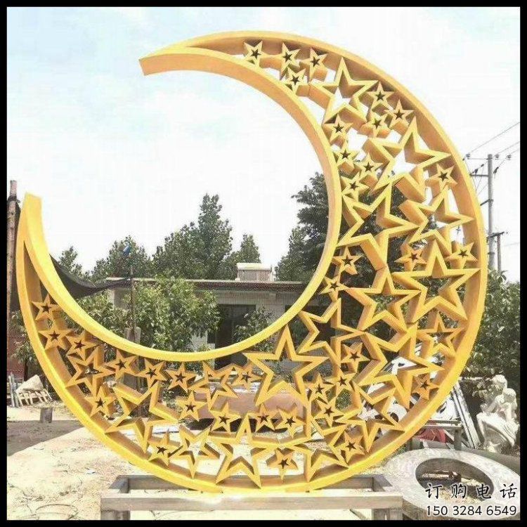 大型月亮雕塑常用，戶外擺放，不銹鋼月亮雕塑專供廠家