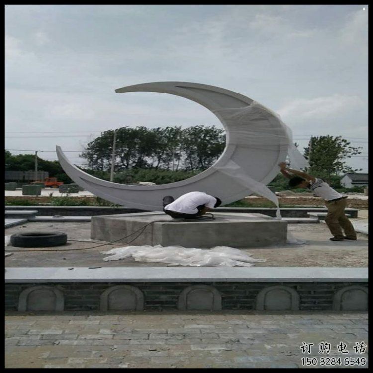 月亮雕塑精品，白鋼構件，不銹鋼月亮雕塑供求