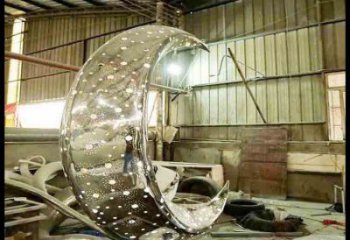 月亮雕塑服務商，景觀雕塑，鏤空月亮雕塑選定