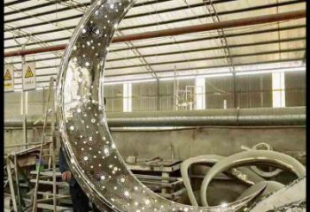 月亮雕塑造型供需，廣場雕塑，燈光鏤空月亮雕塑選用