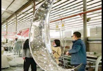 月亮雕塑制作專供，園林裝飾，建筑鏤空月亮雕塑批發