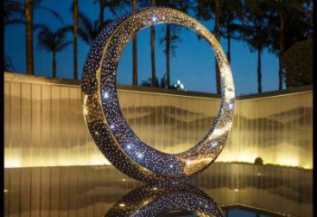 廣場(chǎng)月牙雕塑批發(fā)，廣場(chǎng)系列，鏤空月牙雕塑定價(jià)