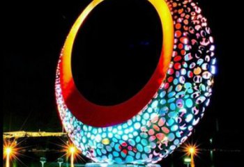 月牙雕塑常用，景觀概念，鏤空月牙雕塑廠家展品