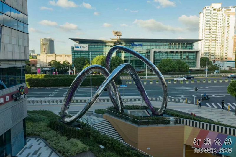 圓環雕塑制造，酒店擺件，燈光圓環雕塑選定