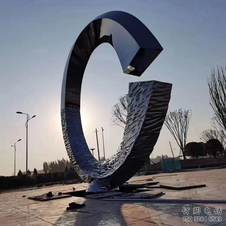 室外圓環雕塑展品，公園小品，不銹鋼圓環雕塑供需