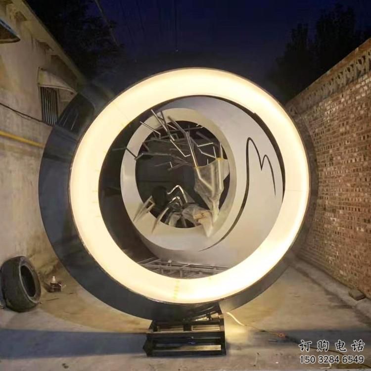 圓環雕塑選用，美陳雕塑，不銹鋼圓環雕塑專供