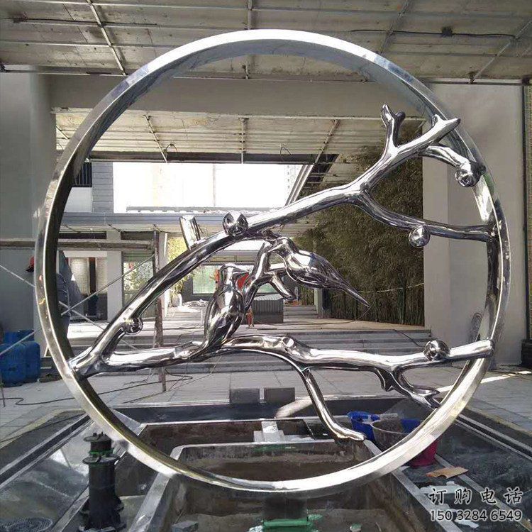 圓環景觀雕塑通用，城市雕塑，不銹鋼圓環雕塑指用