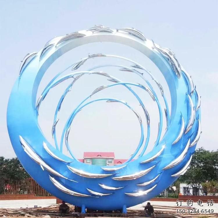 景區圓環雕塑觀賞型，公園小品，別墅烤漆圓環雕塑生產商