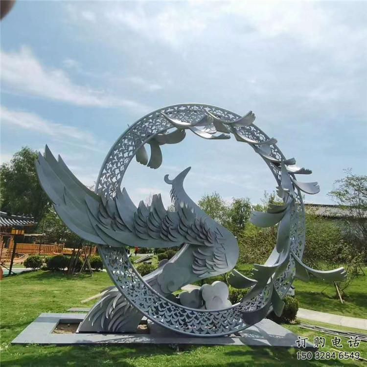 小圓環雕塑承接，景區案例，烤漆圓環雕塑承接