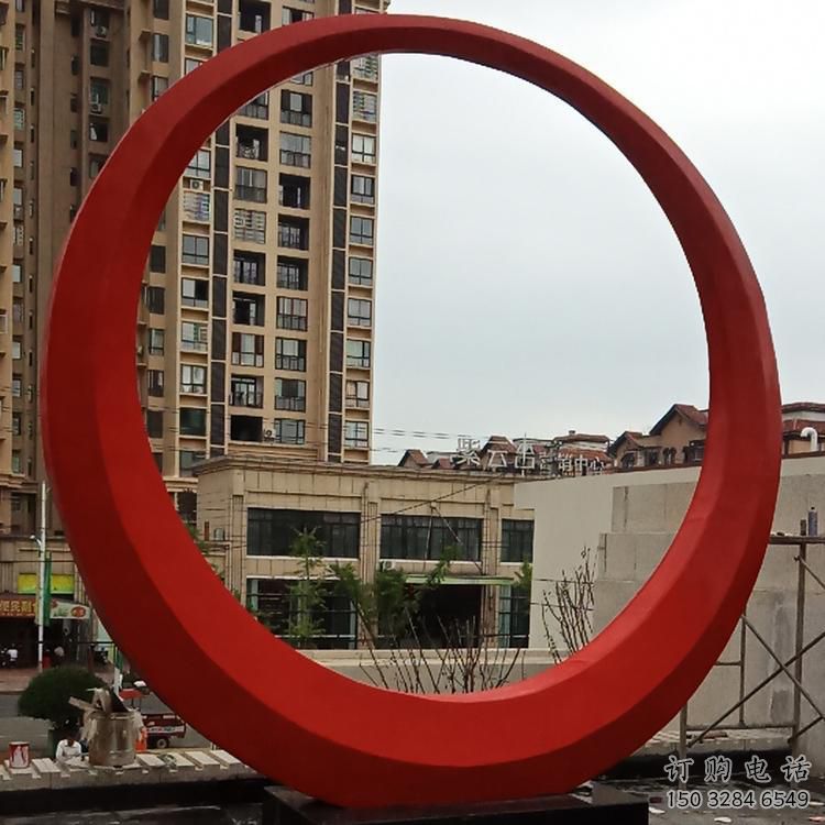 圓環雕塑觀賞型，標識雕塑，紀念烤漆圓環雕塑展品