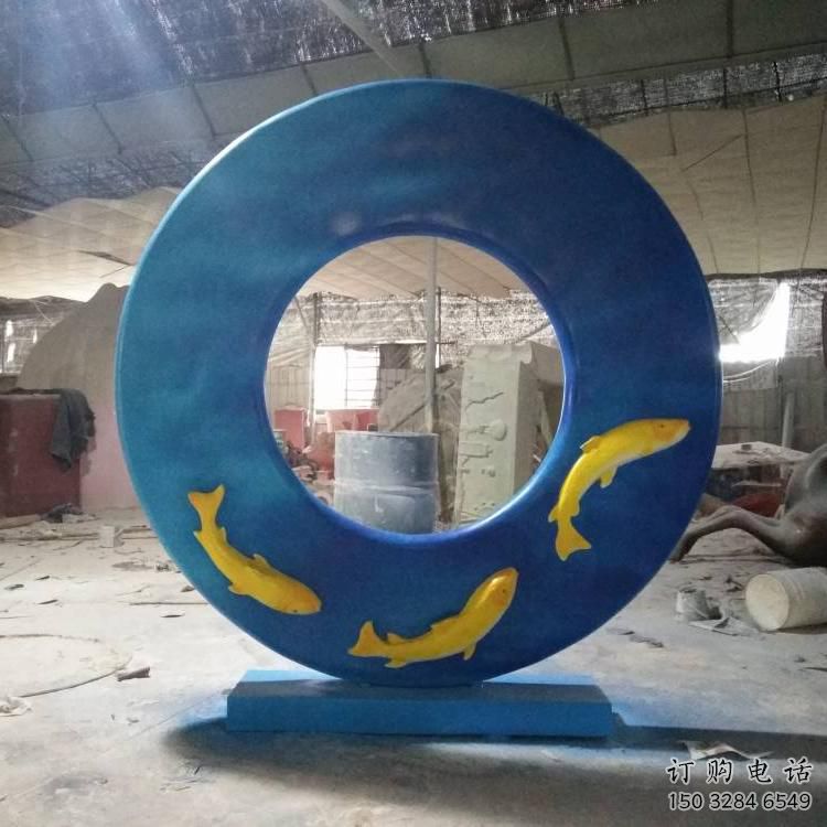 圓環雕塑精品，標識雕塑，小區烤漆圓環雕塑供給