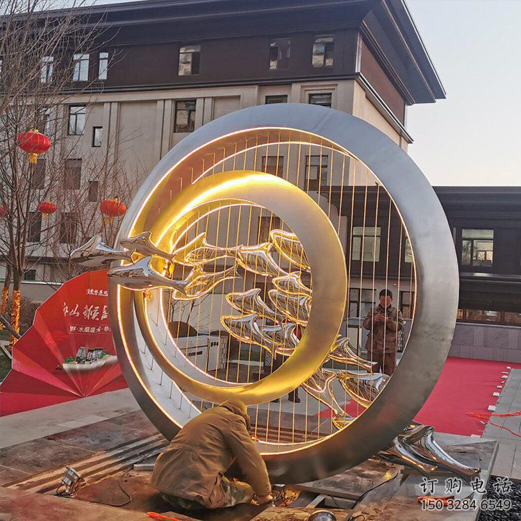 圓環雕塑精品，景觀概念，烤漆圓環雕塑通用