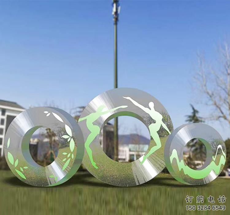 圓環雕塑預定，小區擺件，烤漆圓環雕塑廠家精品