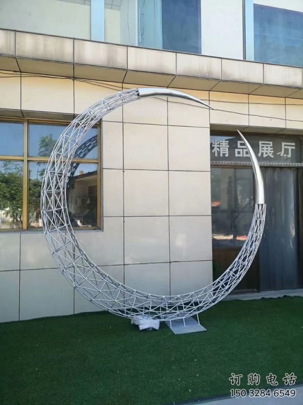 抽象圓環雕塑預定，校園雕塑，鏤空圓環雕塑承接