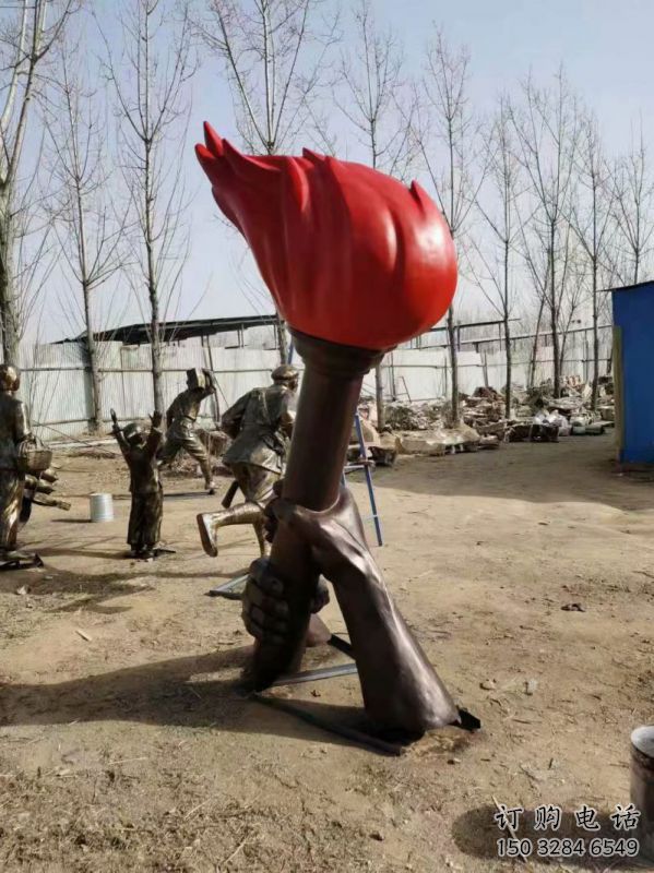 火把雕塑制作供需，景區案例，鋼結構不銹鋼火把雕塑供給