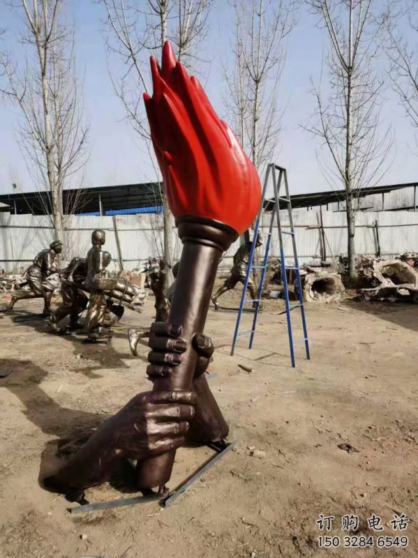 火把造型雕塑，體育標(biāo)識(shí)類(lèi)，不銹鋼火把雕塑制造商