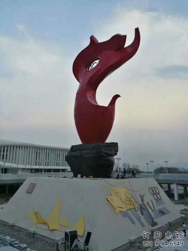 火炬雕塑供應，花園小品，現代不銹鋼火炬雕塑展品