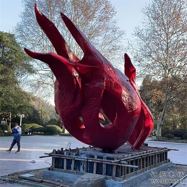 火焰雕塑觀賞型，街景小品，不銹鋼火焰雕塑常用