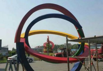 廣場雙環(huán)雕塑批發(fā)，廣場系列，不銹鋼雙環(huán)雕塑定價(jià)