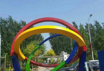 建筑雙環雕塑精選，露天雕塑，不銹鋼雙環雕塑訂做