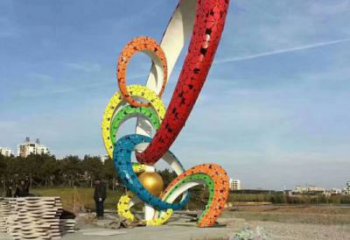 雙環雕塑擺件供需，彩鋼制作，大型不銹鋼雙環雕塑公司