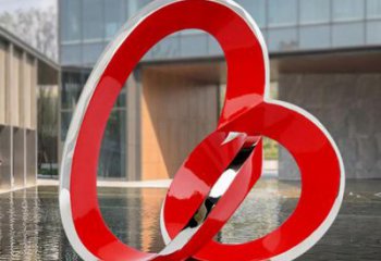 雙環(huán)雕塑定價，街頭雕塑，烤漆不銹鋼雙環(huán)雕塑定價