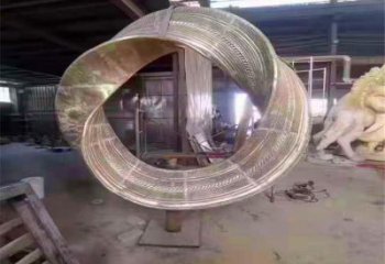 雙環雕塑供需，標識雕塑，不銹鋼雙環雕塑制造商