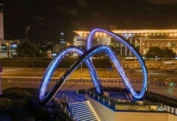 圓環雕塑供給，中式工藝，燈光圓環雕塑精品