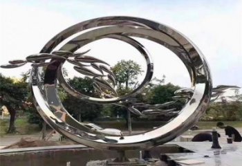 圓環雕塑常用，公園小品，房地產不銹鋼圓環雕塑生產商