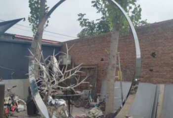 圓環雕塑優選，城市裝飾，展示不銹鋼圓環雕塑定做