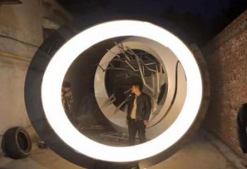 圓環雕塑制造商，城區小品，不銹鋼圓環雕塑制作定制