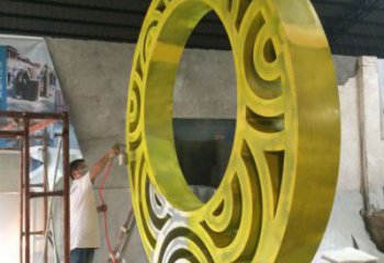 戶外圓環通用，陸地擺件，烤漆圓環雕塑制作優選