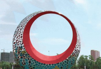 圓環雕塑訂做，街景小品，戶外烤漆圓環雕塑制作