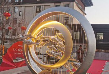 圓環(huán)雕塑精品，景觀概念，烤漆圓環(huán)雕塑通用