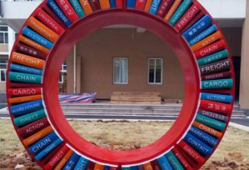 圓環(huán)雕塑生產(chǎn)，水景雕塑，各類烤漆圓環(huán)雕塑定制