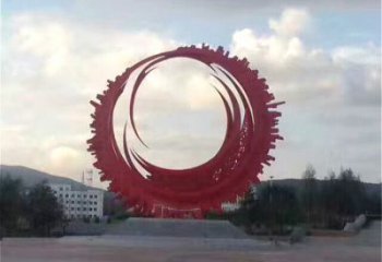 圓環雕塑通用，戶外雕塑，戶外烤漆圓環雕塑供應