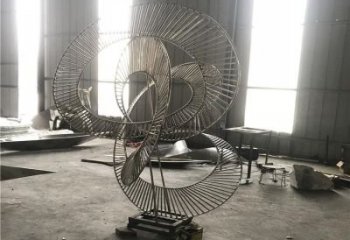 圓環雕塑供求，村標概念，鏤空圓環雕塑制作承接