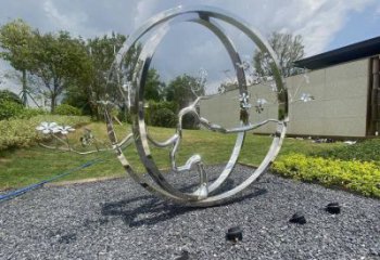 圓環(huán)樹(shù)雕塑廠家，標(biāo)識(shí)雕塑，不銹鋼圓環(huán)樹(shù)雕塑定制