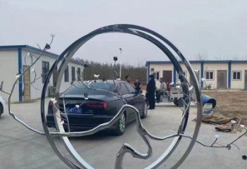 圓環(huán)樹(shù)雕塑點(diǎn)擊，景觀雕塑，不銹鋼圓環(huán)樹(shù)雕塑制作