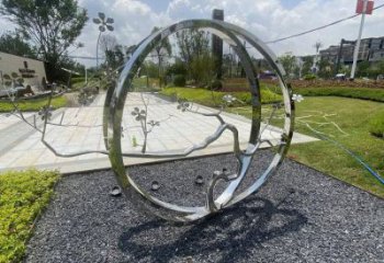 圓環樹雕塑預定，戶外雕塑，不銹鋼圓環樹雕塑特供