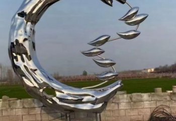 金魚雕塑供應(yīng)，多彩藝術(shù)，別墅圓環(huán)金魚雕塑供求