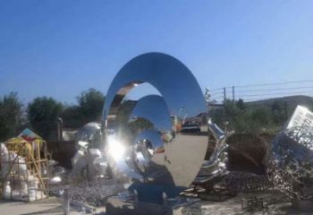 圓環雕塑生產，戶外擺放，不銹鋼圓鏡雕塑精選